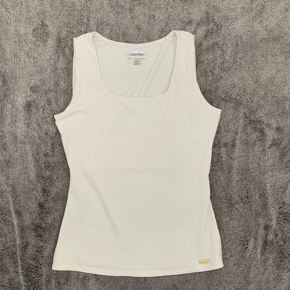 Calvin Klein Silky White Double Layered Shell